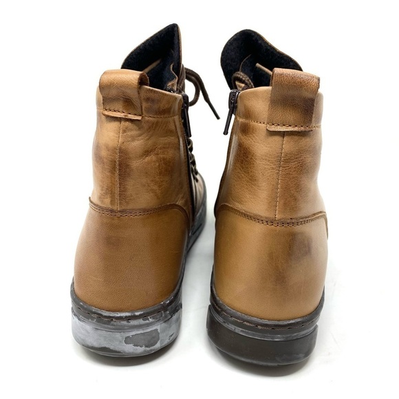 Spring Step Tan and Brown Combat Boots - Picture 4 of 7